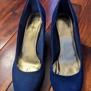 Elegant Blue Velvet Women's Shoes